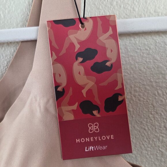 Honeylove V-Neck Bra Size M Nude Sand Softform Wireless NEW Smooth - Picture 4 of 8